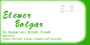 elemer bolgar business card